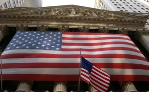 wall street american flag